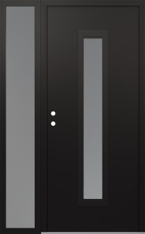 DIAMOND A11 50" X 80" BLACK/WHITE FROSTED GLASS PANEL BLACK RHI WITH SIDELITE FROSTED GLASS