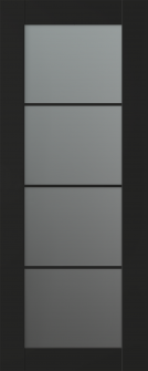 DOOR SLAB AVON 4 LITE VETRO BLACK MATTE 32" X 92 1/2" X 1 3/4"