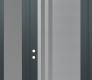 Modern Steel Front Door Diamond C6 52" x 96" anthracite/anthracite frosted Glass Panel stainless steel RHI with Sidelite and Transom frosted Glass