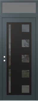 Diamond C3 36" x 96" anthracite/anthracite mirrored Glass Panel black RHI with Transom frosted Glass