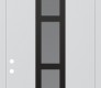 DIAMOND A10 36" X 96" BLACK/WHITE FROSTED GLASS PANEL BLACK LHI WITH TRANSOM CLEAR GLASS