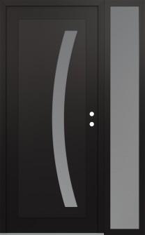 Diamond C4 50" x 80" black/white frosted Glass Panel black LHI with Sidelite frosted Glass