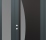 Modern Steel Front Door Diamond C13 50" x 96" anthracite/anthracite frosted Glass Panel black RHI with Sidelite and Transom frosted Glass
