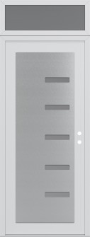 Diamond C8 36" x 96" white/white frosted Glass Panel stainless steel LHI with Transom frosted Glass