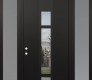 DIAMOND A9 64" X 96" BLACK/BLACK CLEAR GLASS PANEL BLACK LHI WITH 2 SIDELITES AND TRANSOM FROSTED GLASS