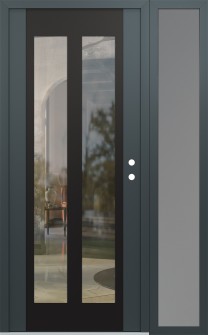 Diamond C14 52" x 80" anthracite/anthracite clear Glass Panel black LHI with Sidelite frosted Glass