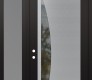 Modern Steel Front Door Diamond C13 52" x 96" black/black clear Glass Panel stainless steel RHI with Sidelite and Transom frosted Glass