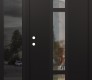 Modern Steel Front Door DIAMOND A9 50" X 80" BLACK/BLACK CLEAR GLASS PANEL BLACK RHI WITH SIDELITE MIRRORED GLASS