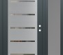 Modern Steel Front Door Diamond C11 48" x 80" anthracite/anthracite clear Glass Panel stainless steel LHI with Sidelite frosted Glass