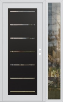 Diamond C11 52" x 80" white/white clear Glass Panel black LHI with Sidelite clear Glass