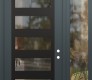Modern Steel Front Door Diamond C9 52" x 96" anthracite/anthracite clear Glass Panel black LHI with Sidelite and Transom clear Glass