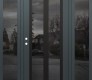 Modern Steel Front Door Diamond C14 64" x 80" anthracite/anthracite mirrored Glass Panel black RHI with 2 Sidelites mirrored Glass