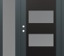 Modern Steel Front Door Diamond C2 50" x 80" anthracite/anthracite frosted Glass Panel black RHI with Sidelite frosted Glass