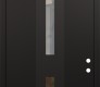 Modern Steel Front Door DIAMOND A6 36" X 96" BLACK/BLACK CLEAR GLASS PANEL BLACK LHI WITH TRANSOM FROSTED GLASS