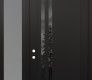 Modern Steel Front Door Diamond C6 50" x 96" black/black mirrored Glass Panel black RHI with Sidelite and Transom frosted Glass