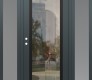 Modern Steel Front Door Diamond C1 64" x 80" anthracite/anthracite clear Glass Panel black RHI with 2 Sidelites frosted Glass