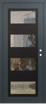 Diamond C2 36" x 80" anthracite/anthracite clear Glass Panel black LHI