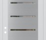 Modern Steel Front Door Diamond C11 36" x 96" white/white clear Glass Panel stainless steel RHI with Transom clear Glass