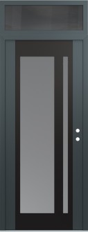 Diamond C15 36" x 96" anthracite/anthracite frosted Glass Panel black LHI with Transom mirrored Glass