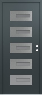 Diamond D6 36" x 80" anthracite/anthracite frosted Glass Panel stainless steel LHI