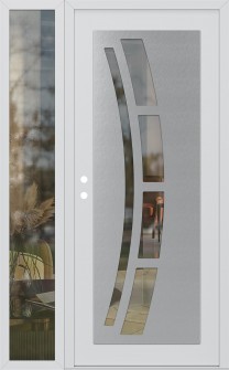 Diamond C12 50" x 80" white/white clear Glass Panel stainless steel RHI with Sidelite clear Glass