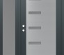 Modern Steel Front Door Diamond C8 52" x 80" anthracite/anthracite frosted Glass Panel stainless steel RHI with Sidelite frosted Glass
