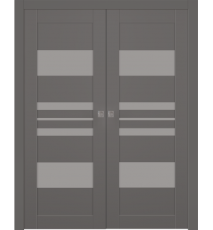 Romi Vetro Gray Matte Double pocket doors