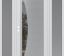 Modern Steel Front Door Diamond C13 60" x 80" white/white clear Glass Panel stainless steel RHI with 2 Sidelites frosted Glass
