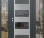 Modern Steel Front Door Diamond C2 60" x 80" anthracite/anthracite mirrored Glass Panel stainless steel RHI with 2 Sidelites clear Glass