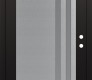 Modern Steel Front Door Diamond C6 36" x 80" black/white frosted Glass Panel stainless steel LHI