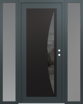 Diamond C13 60" x 80" anthracite/anthracite mirrored Glass Panel black LHI with 2 Sidelites frosted Glass