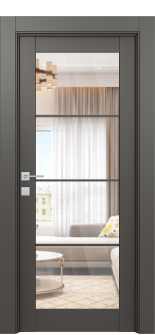 Avon 4 Lite Clear Vetro Gray Matte Single Doors