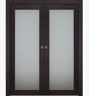 Avanti 207 Vetro Black Apricot Double pocket doors