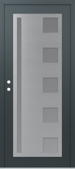 Diamond C3 36" x 80" anthracite/anthracite frosted Glass Panel stainless steel RHI