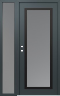 Diamond C1 50" x 80" anthracite/anthracite frosted Glass Panel black RHI with Sidelite frosted Glass