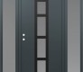 Modern Steel Front Door DIAMOND A10 60" X 80" ANTHRACITE/ANTHRACITE FROSTED GLASS PANEL BLACK RHI WITH 2 SIDELITES FROSTED GLASS