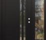 Modern Steel Front Door Diamond C6 50" x 80" black/black clear Glass Panel black LHI with Sidelite clear Glass