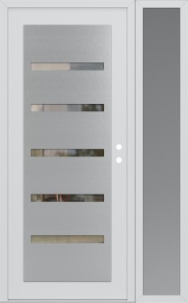 Diamond C7 50" x 80" white/white clear Glass Panel stainless steel LHI with Sidelite frosted Glass