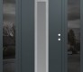 Modern Steel Front Door DIAMOND A1 64" X 80" ANTHRACITE/ANTHRACITE FROSTED GLASS PANEL STAINLESS STEEL LHI WITH 2 SIDELITES MIRRORED GLASS
