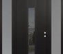 DIAMOND A1 60" X 96" BLACK/BLACK MIRRORED GLASS PANEL BLACK RHI WITH 2 SIDELITES AND TRANSOM FROSTED GLASS