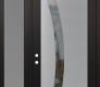 Modern Steel Front Door Diamond C4 48" x 96" black/black clear Glass Panel stainless steel RHI with Sidelite and Transom frosted Glass