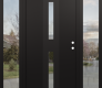 DIAMOND A6 64" X 80" BLACK/BLACK CLEAR GLASS PANEL BLACK RHI WITH 2 SIDELITES CLEAR GLASS