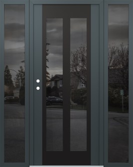 Diamond C14 64" x 80" anthracite/anthracite mirrored Glass Panel black RHI with 2 Sidelites mirrored Glass