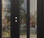 Modern Steel Front Door Diamond C14 52" x 80" black/black clear Glass Panel black RHI with Sidelite clear Glass
