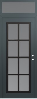 Diamond C16 36" x 96" anthracite/anthracite frosted Glass Panel black LHI with Transom frosted Glass