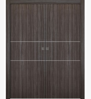 Palladio 2H Gray Oak Double pocket doors