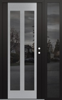 Diamond C14 50" x 80" black/black mirrored Glass Panel stainless steel LHI with Sidelite mirrored Glass