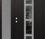 Modern Steel Front Door DIAMOND A10 52" X 80" BLACK/BLACK MIRRORED GLASS PANEL STAINLESS STEEL RHI WITH SIDELITE FROSTED GLASS