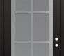 Modern Steel Front Door Diamond C16 36" x 96" black/white frosted Glass Panel stainless steel LHI with Transom frosted Glass