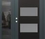 Modern Steel Front Door Diamond C2 50" x 80" anthracite/anthracite frosted Glass Panel black RHI with Sidelite mirrored Glass